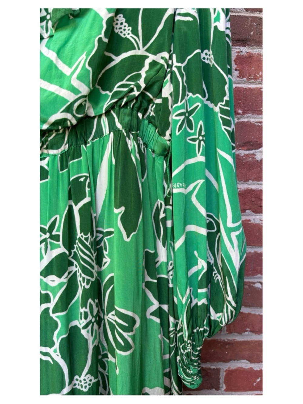 NWOT Anthropologie Farm Rio Printed One Shoulder Ruffle Dress in Living Nature M - Picture 13 of 16